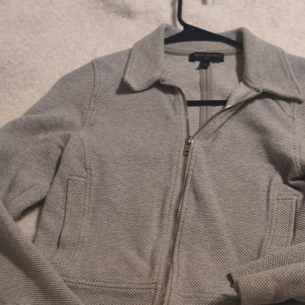 Banana Republic Light Gray Textured Jacket